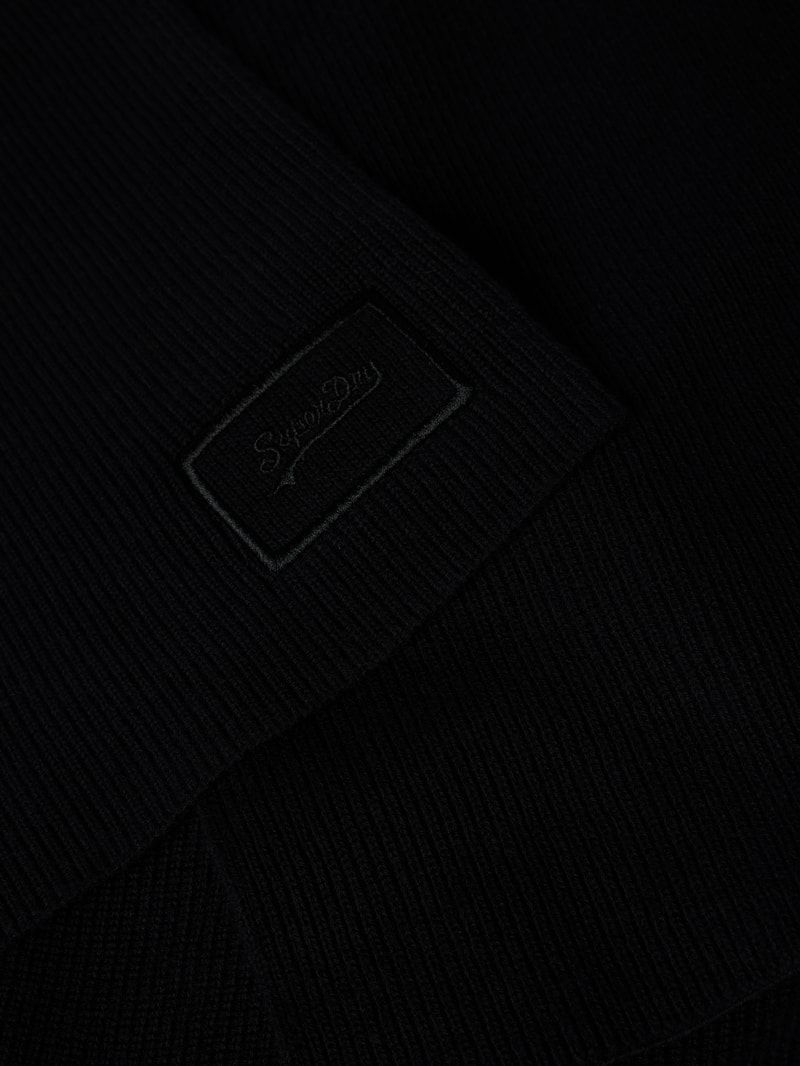 Schal mit Label-Stitching Modell 'VINTAGE LOGO' in schwarz