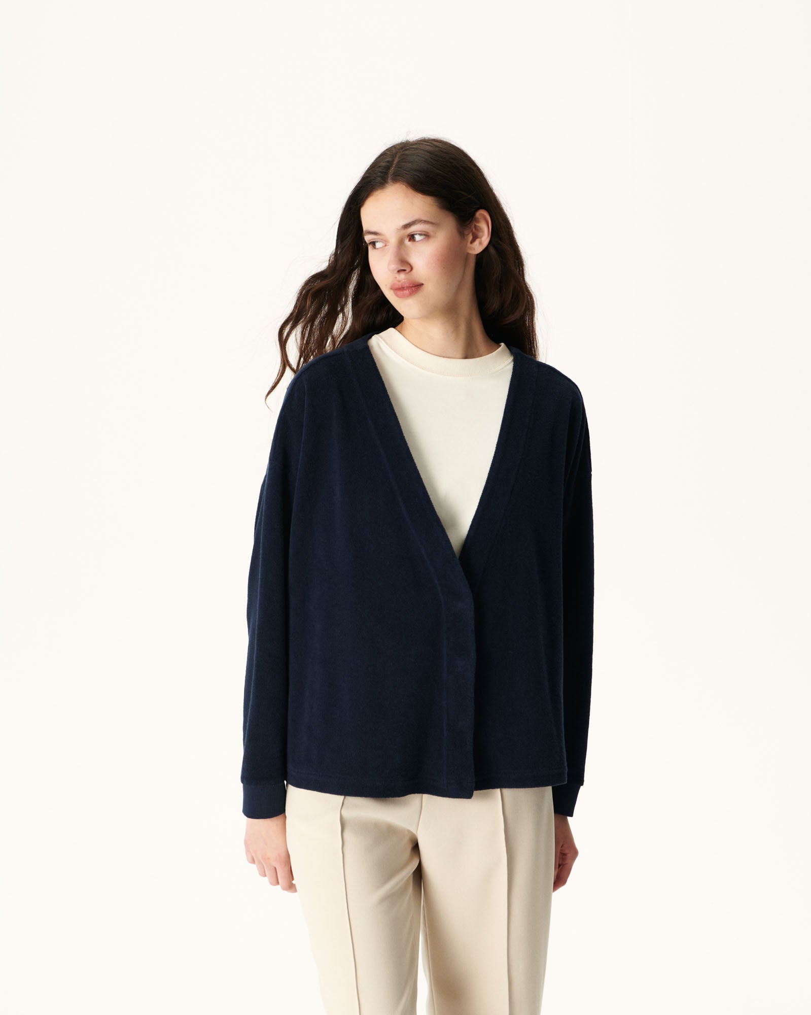 Cardigan éponge à manches longues Marine Pamplona