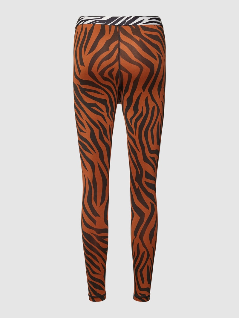 Sportleggings mit Animal-Print Modell 'ANIMAL REMIX' in haselnuss braun