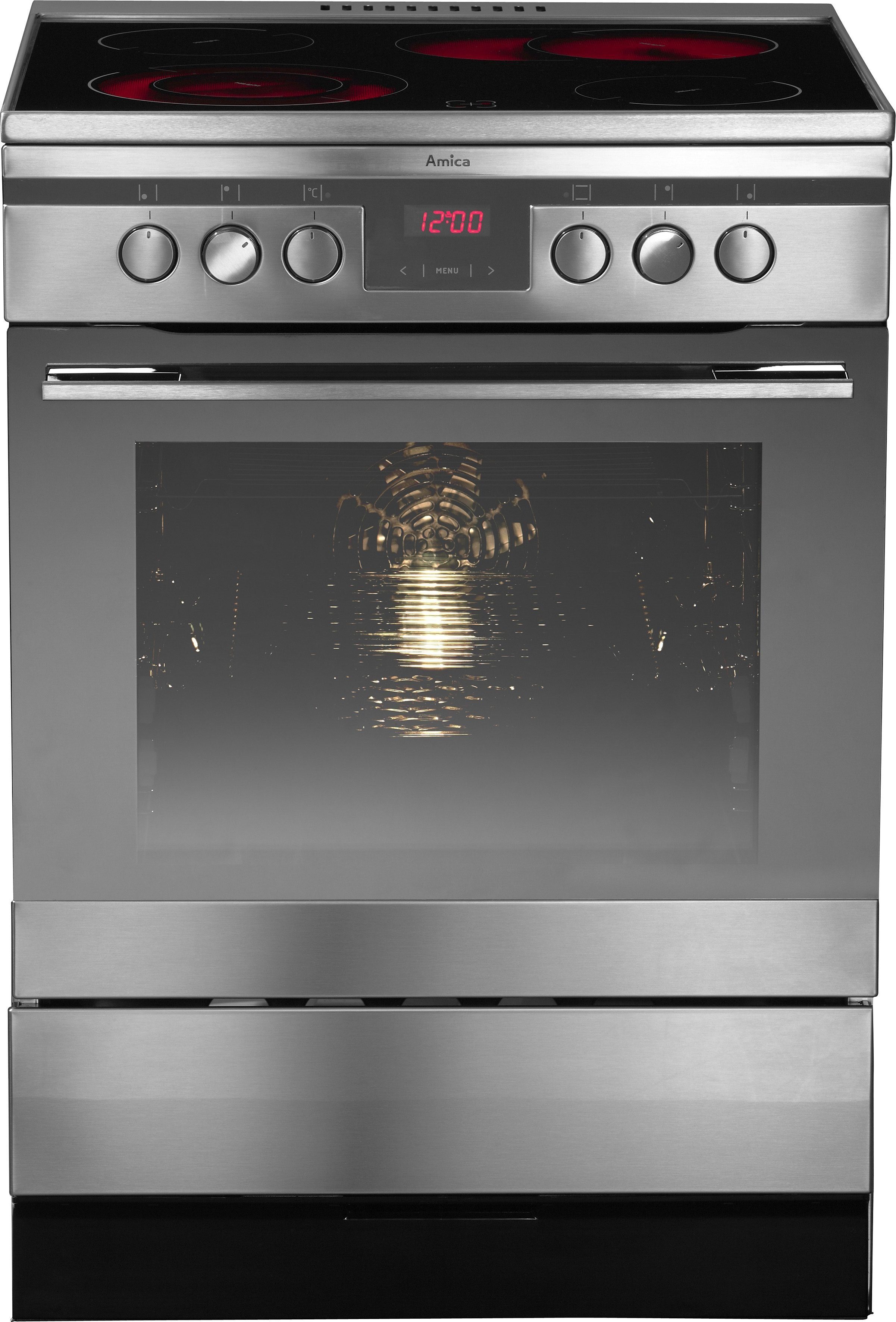 Amica Elektro-Standherd SHC 11675 E, mit 2-fach-Teleskopauszug, Simple Steam Reinigungsfunktion, SteamClean