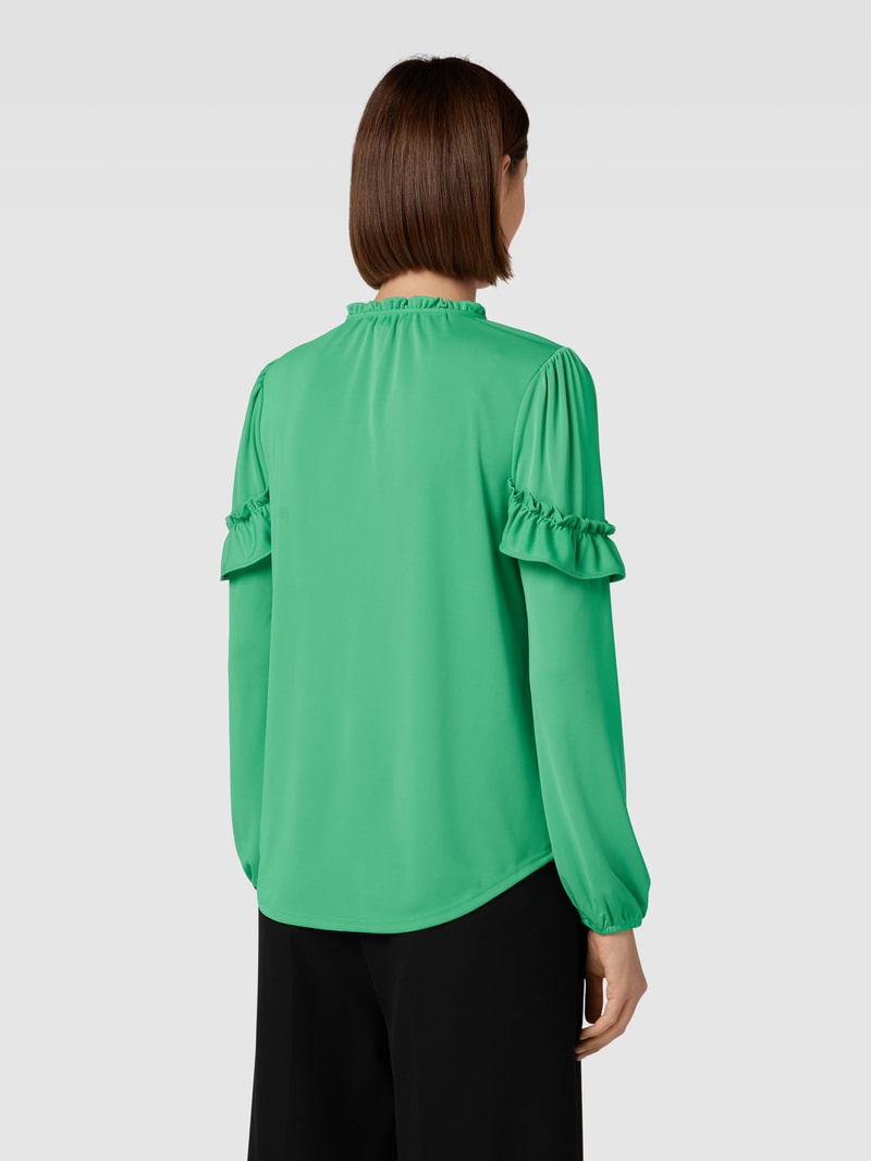Blusenshirt mit Schlüsselloch-Ausschnitt in grün
