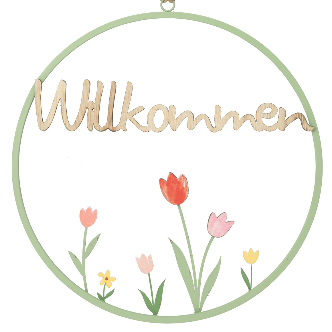 Deko-Hänger Willkommen mit Blumen
