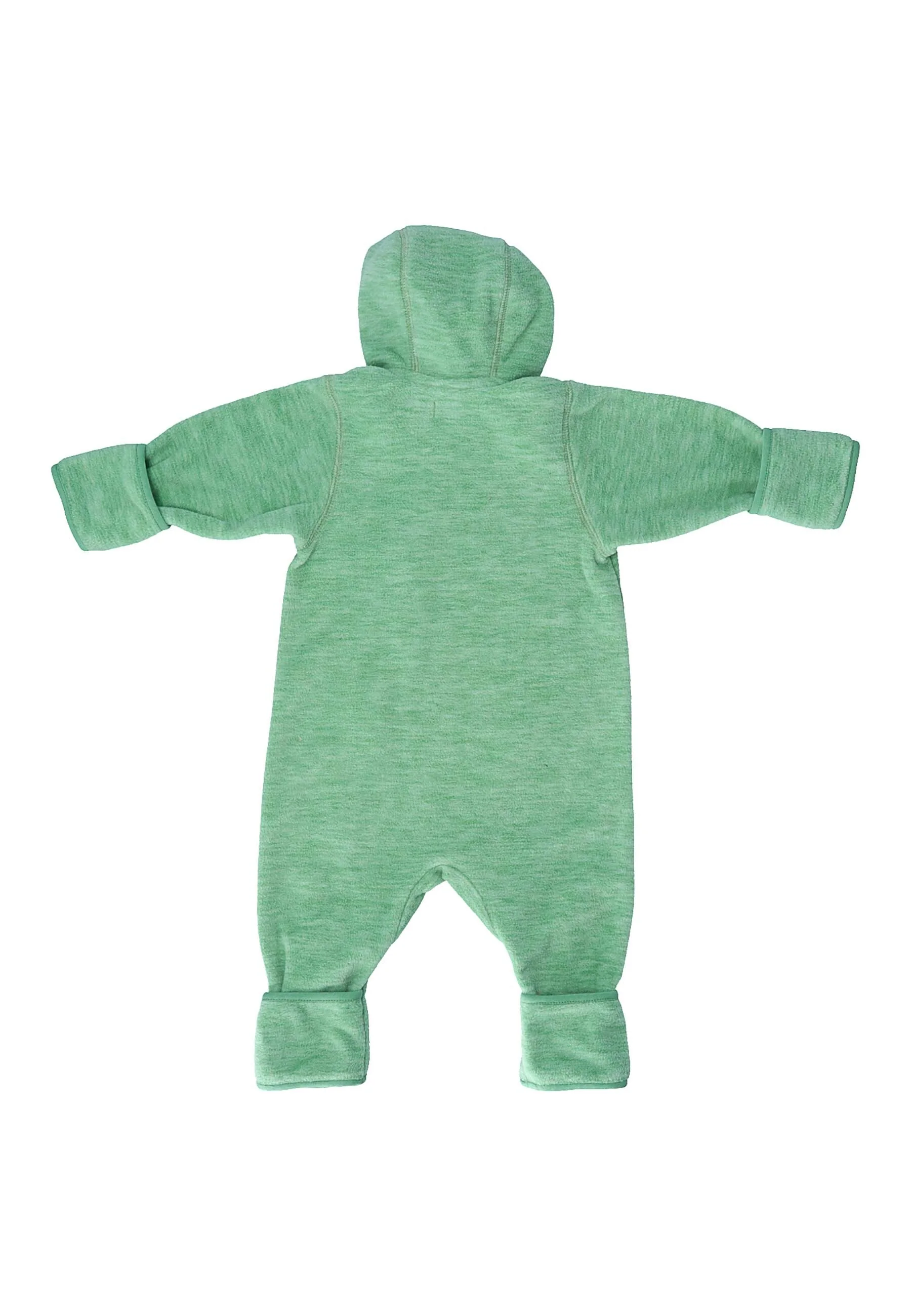 Overall aus Melange-Microfleece uni mit Kapuze
