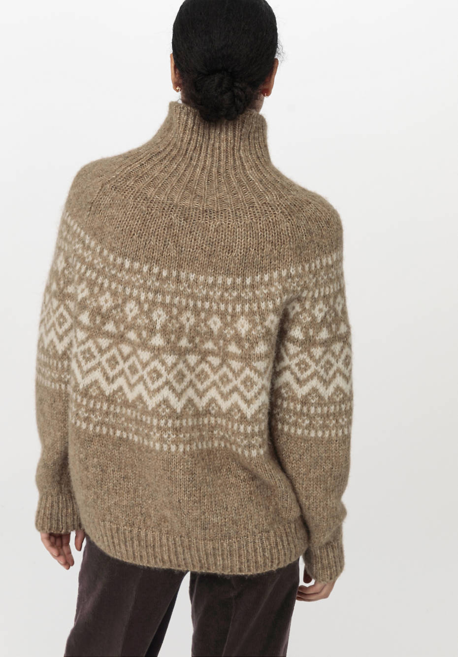 Jacquard-Pullover aus Alpaka mit Baumwolle