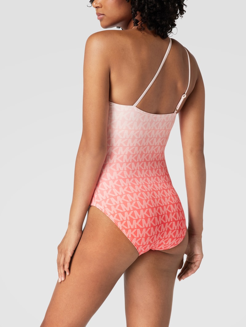 Badeanzug im One-Shoulder-Look in hellrot