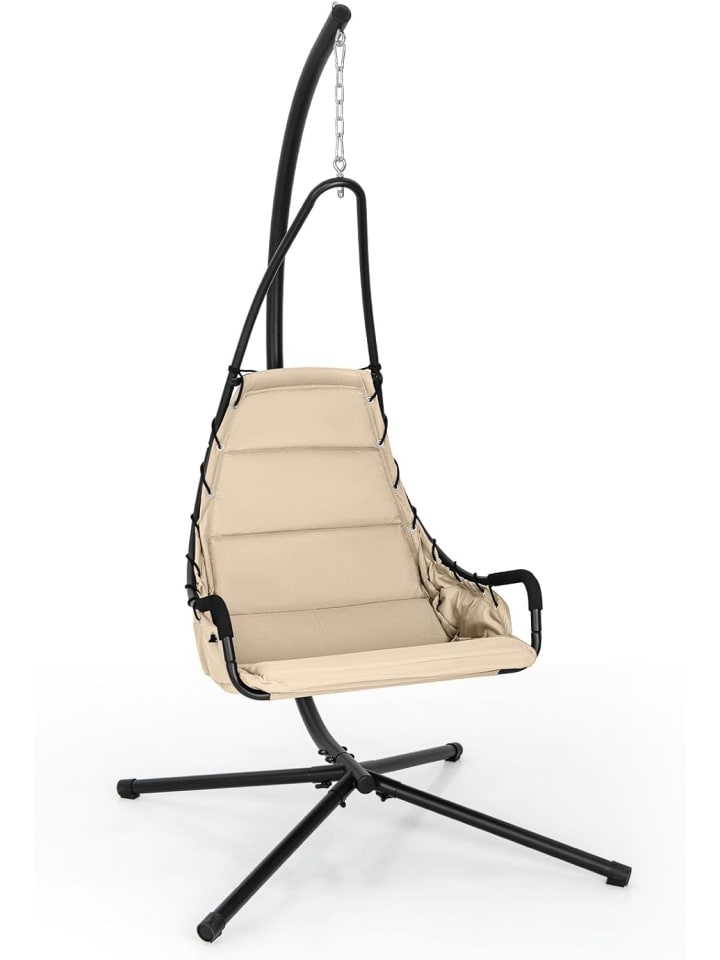COSTWAY Hängesessel mit Gestell in Beige günstig kaufen onesize