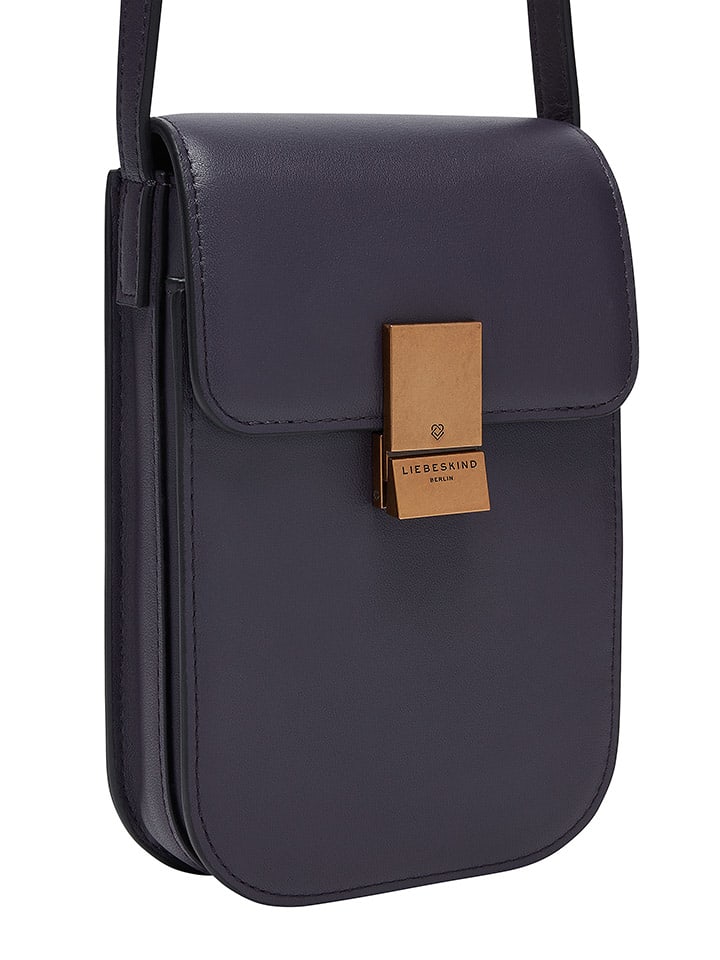 LIEBESKIND BERLIN Leder-Handytasche in Dunkelblau - (B)11 x (H)19 x (T)2 cm günstig kaufen onesize