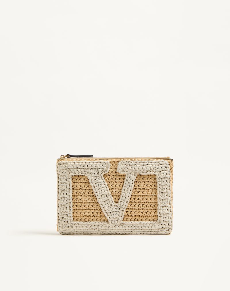 Valentino Garavani Viva Superstar Synthetic Raffia Clutch