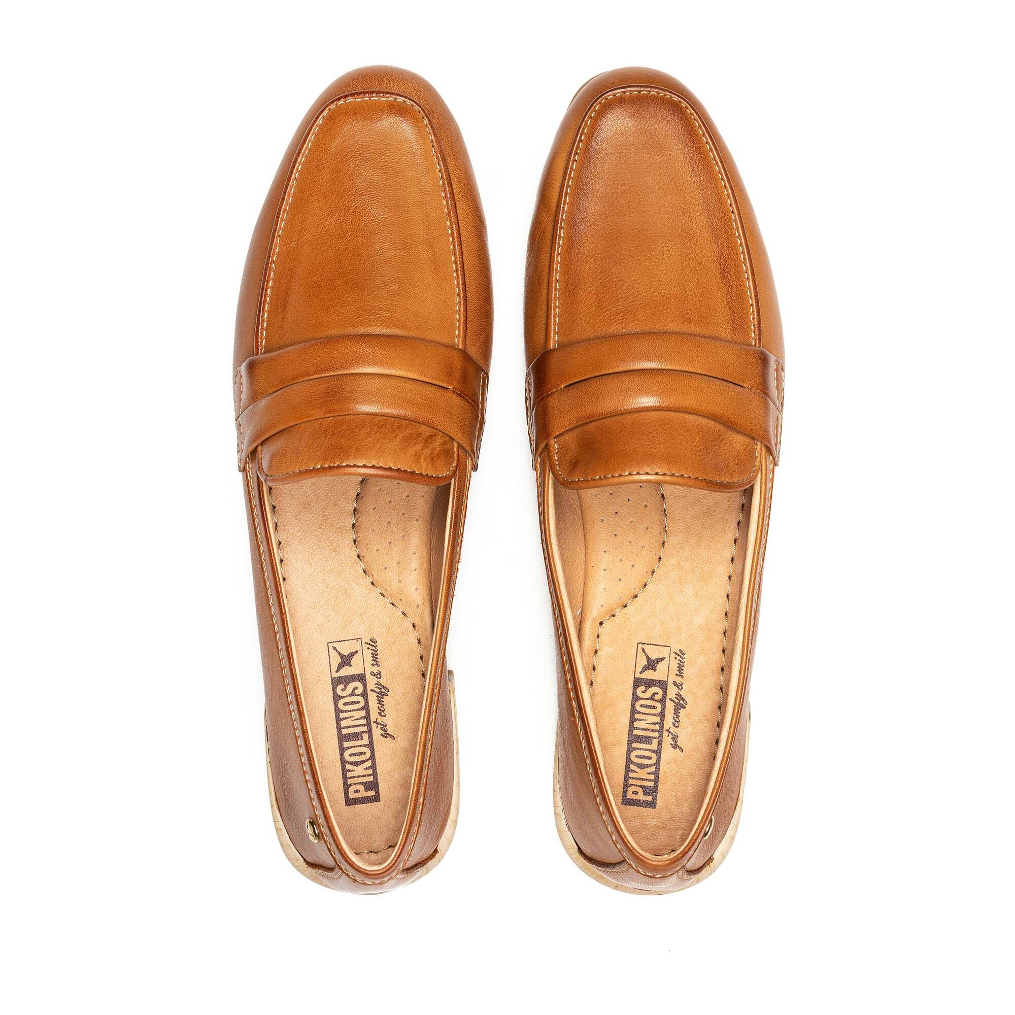 Damskie mokasyny basic - BRANDY