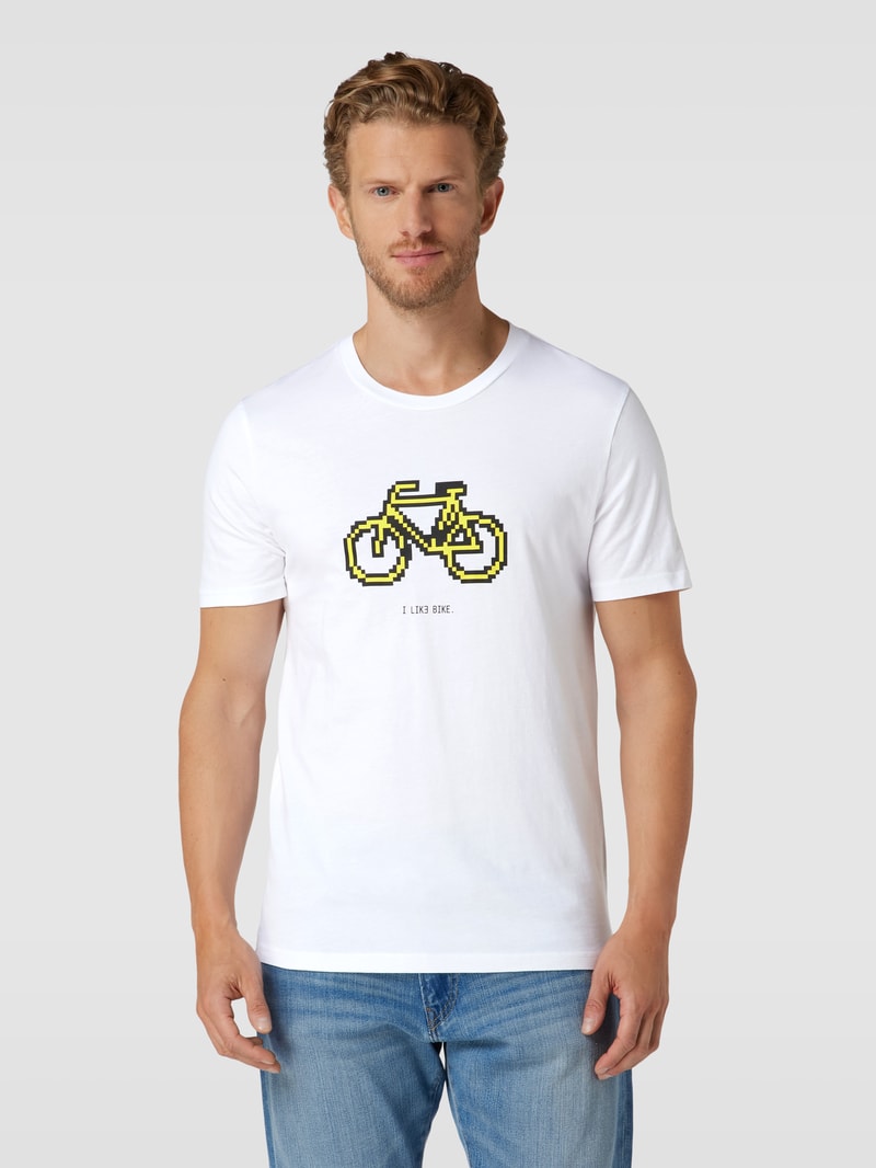 T-Shirt mit Statement-Print in weiß