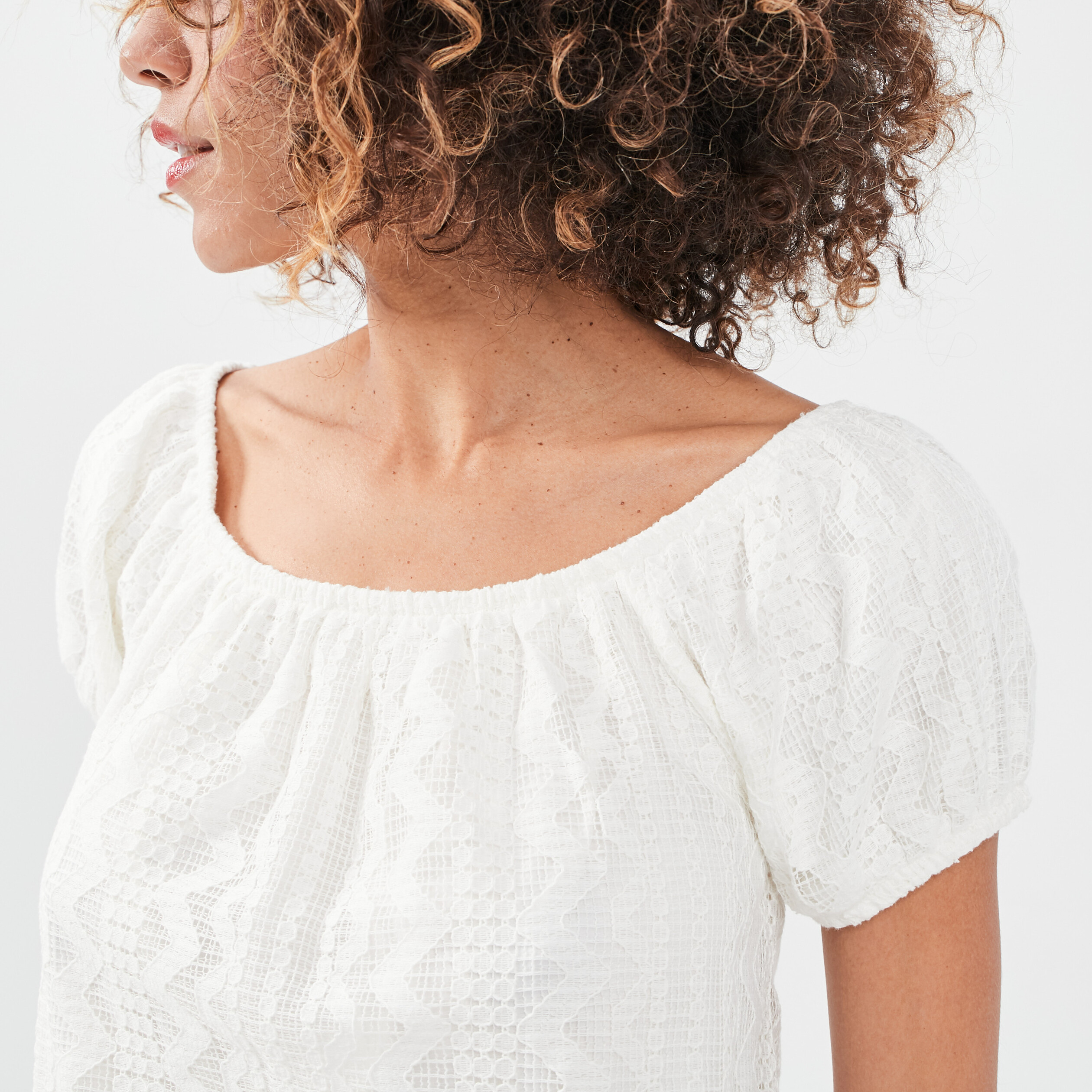 T-shirt manches courtes ecru femme | La Halle