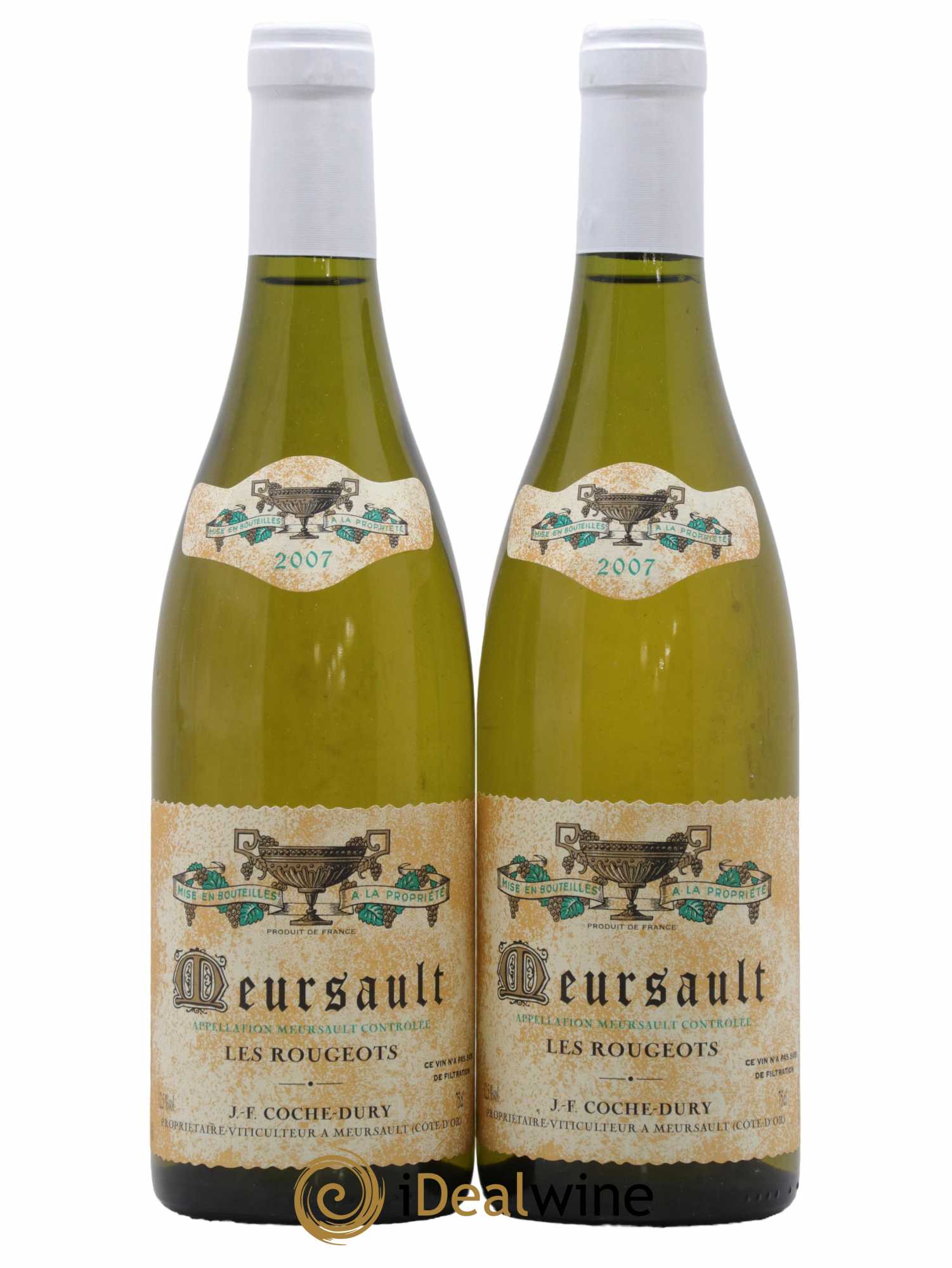 Meursault Les Rougeots Coche Dury (Domaine)  2007 - Lot de 2 Bouteilles