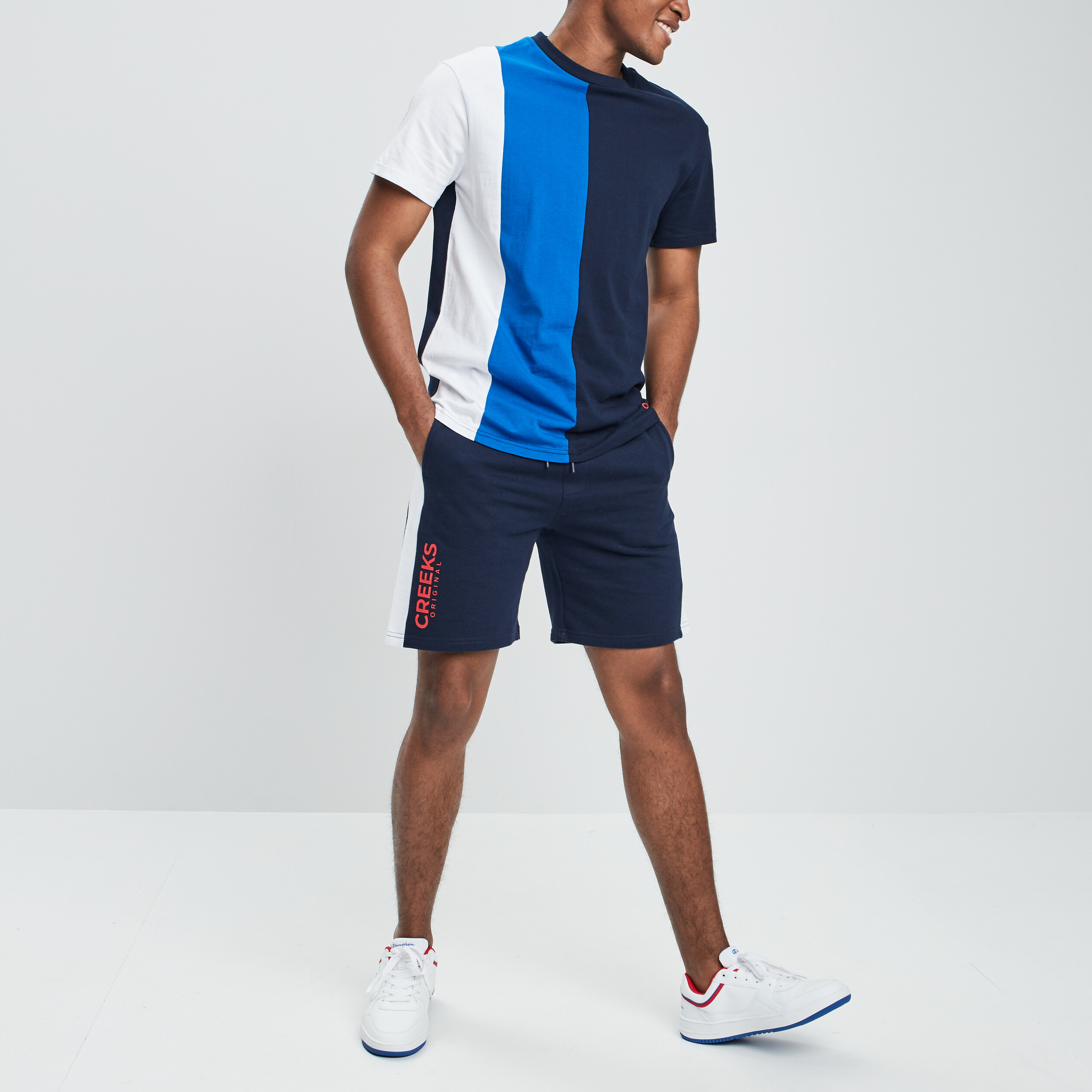 Short jogging droit Creeks bleu marine homme | La Halle