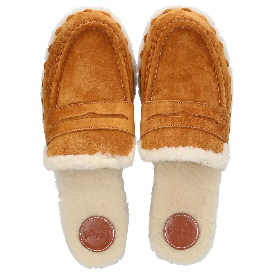 Chloé - Hausschuhe JOY Veloursleder - braun