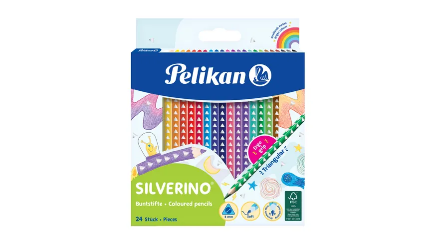 Pelikan Buntstifte Silverino 24er Etui dreieckig dünn
