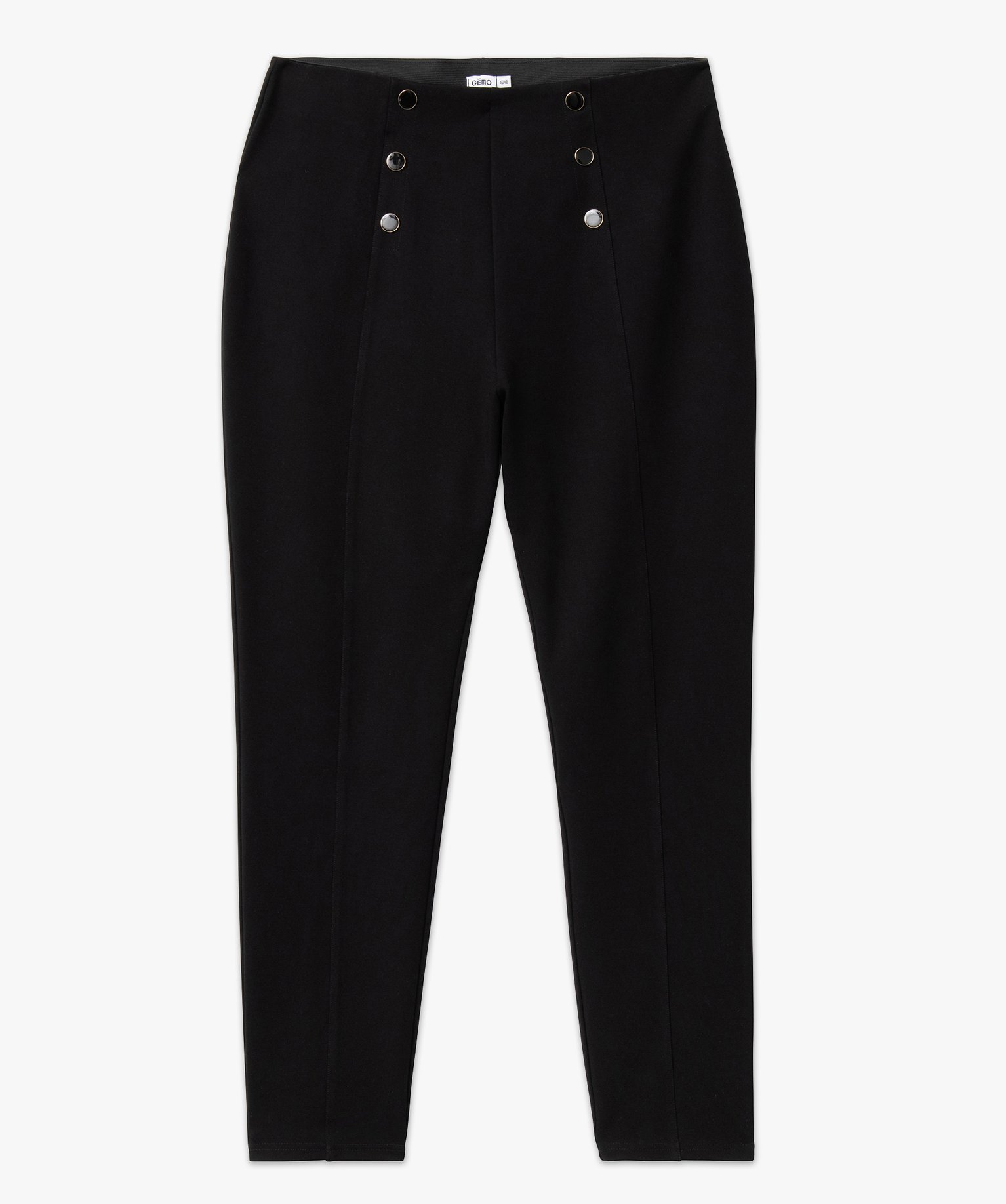 Leggings à pont femme grande taille noir | GEMO