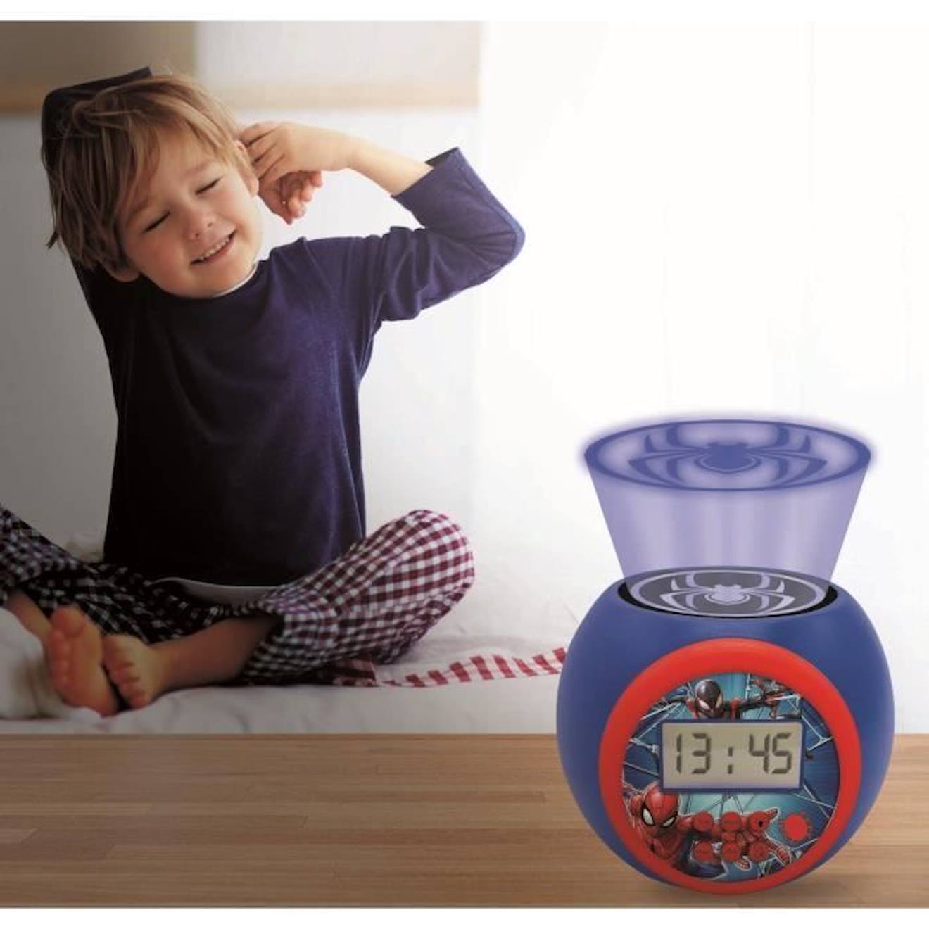 SPIDER-MAN Réveil projecteur fonction minuteur LEXIBOOK rouge