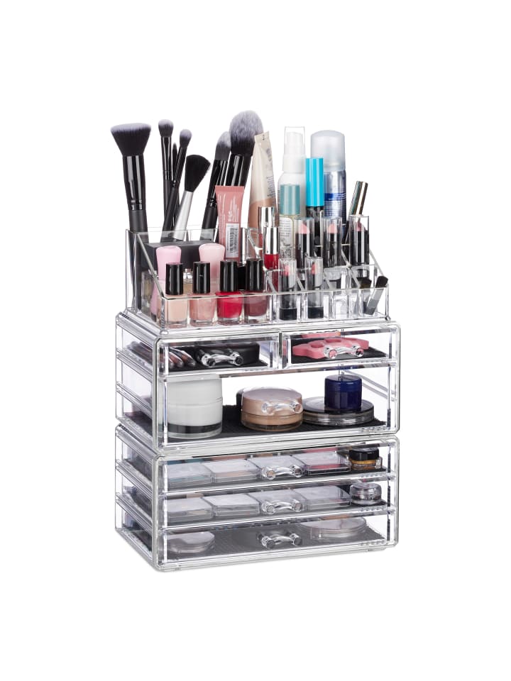 relaxdays Kosmetikorganizer in Transparent günstig kaufen onesize
