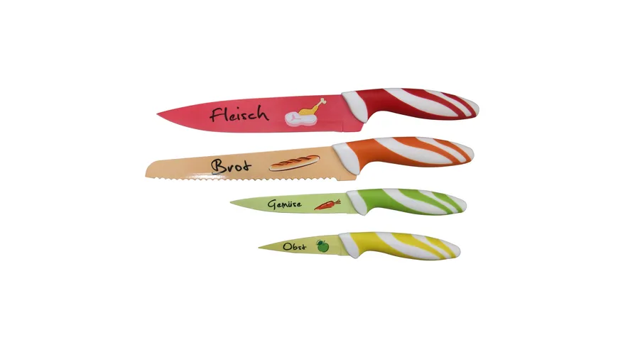 axentia Messer Set mit Motiven 4-tlg. verschieden Farbig