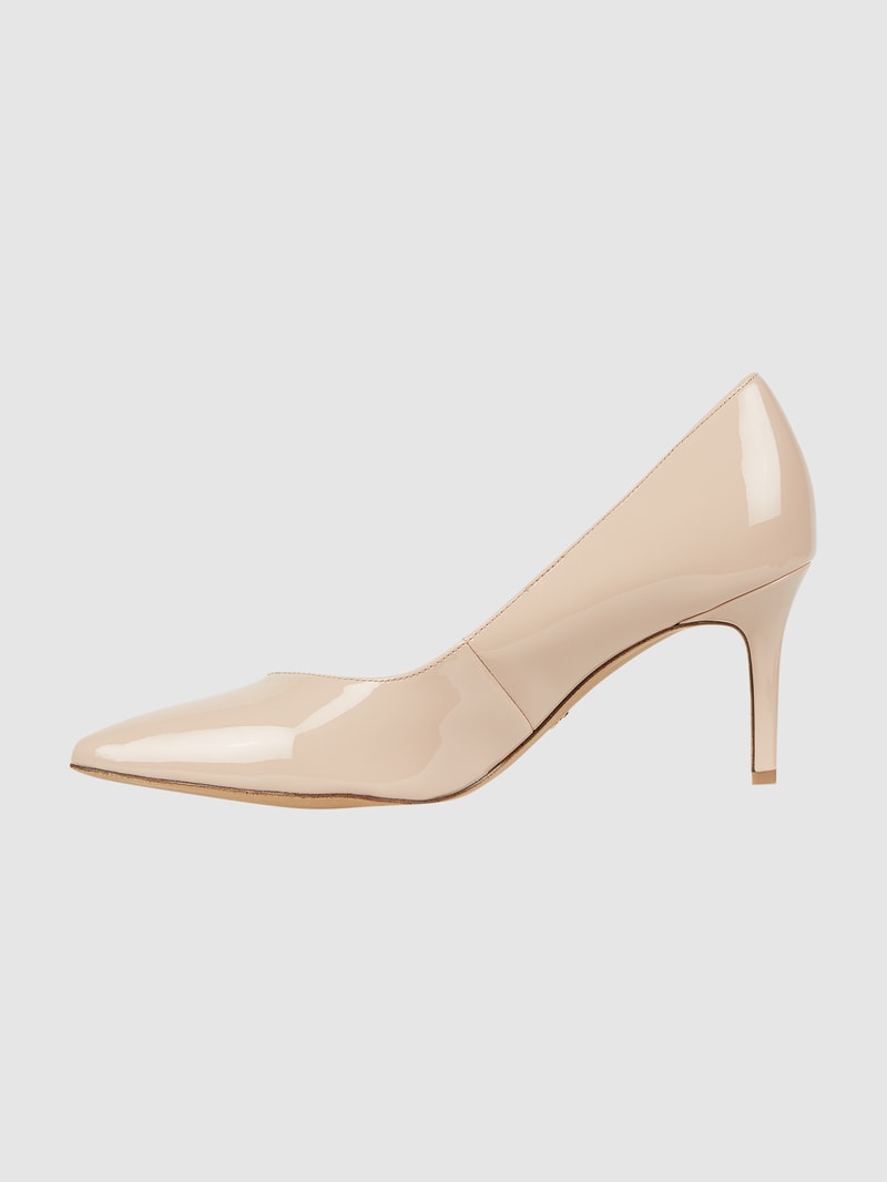 Pumps in Lack-Optik in beige