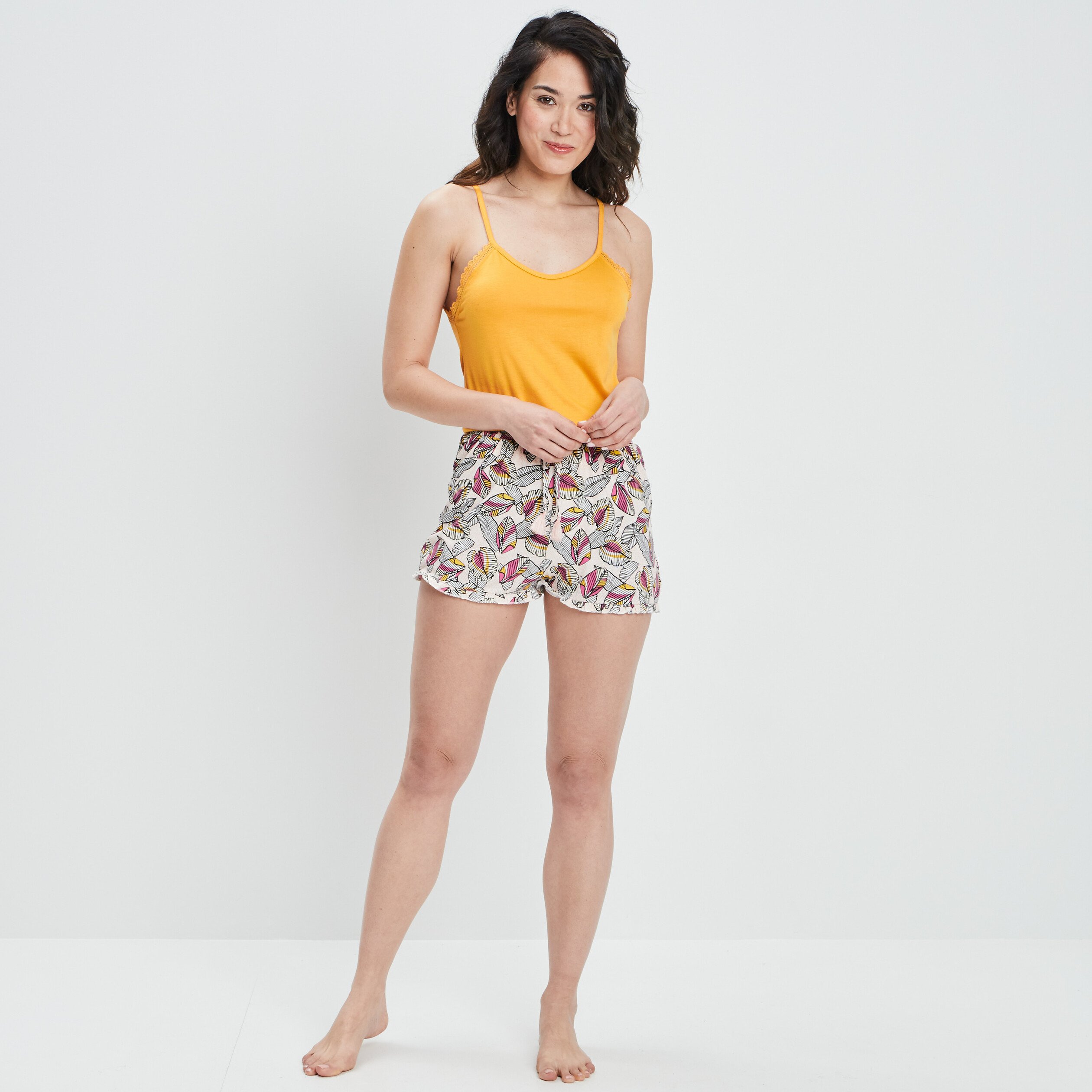 Ensemble pyjama 2 pièces orange corail femme | La Halle
