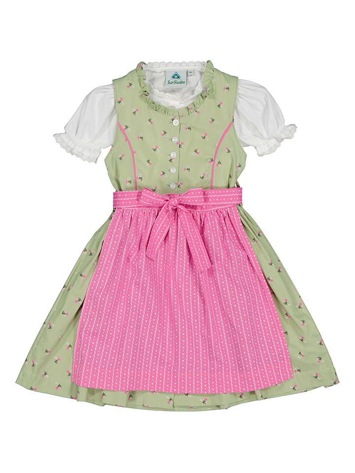 Isartrachten Dirndl in Grün/ Pink günstig kaufen