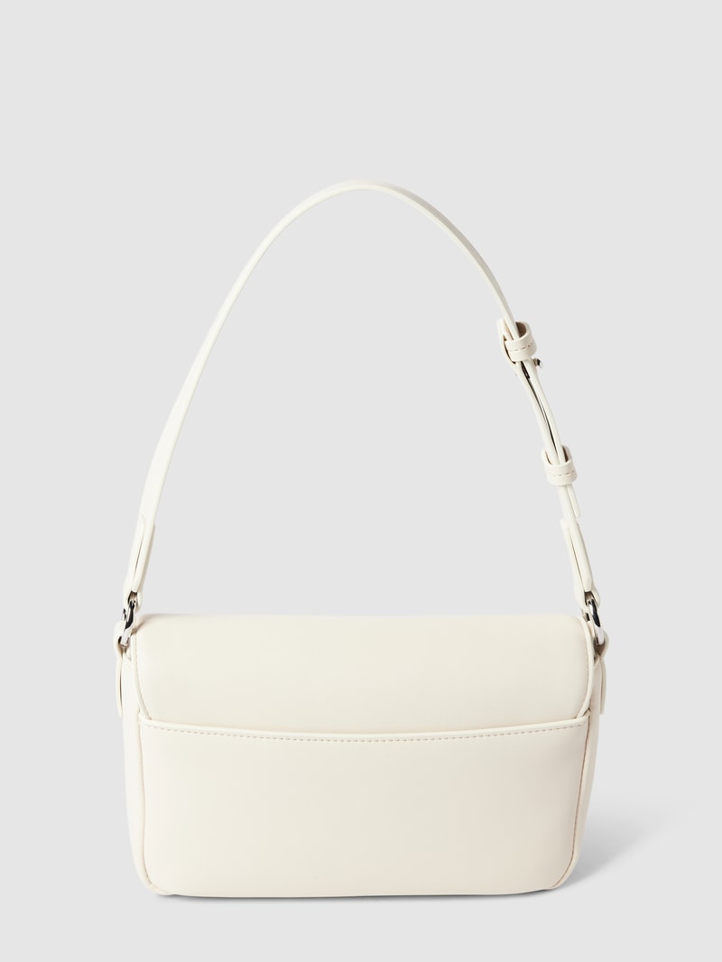 Schultertasche mit Label-Prägung Modell 'Bel' in weiss