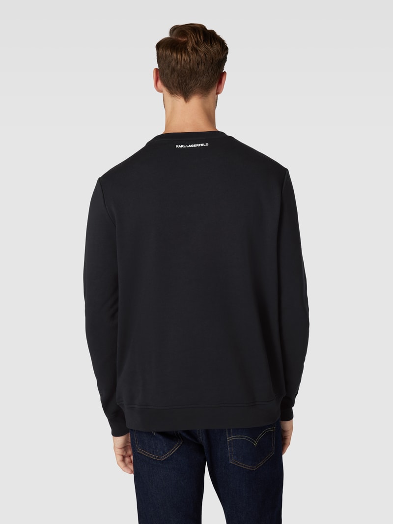 Sweatshirt mit Label-Print in dunkelblau