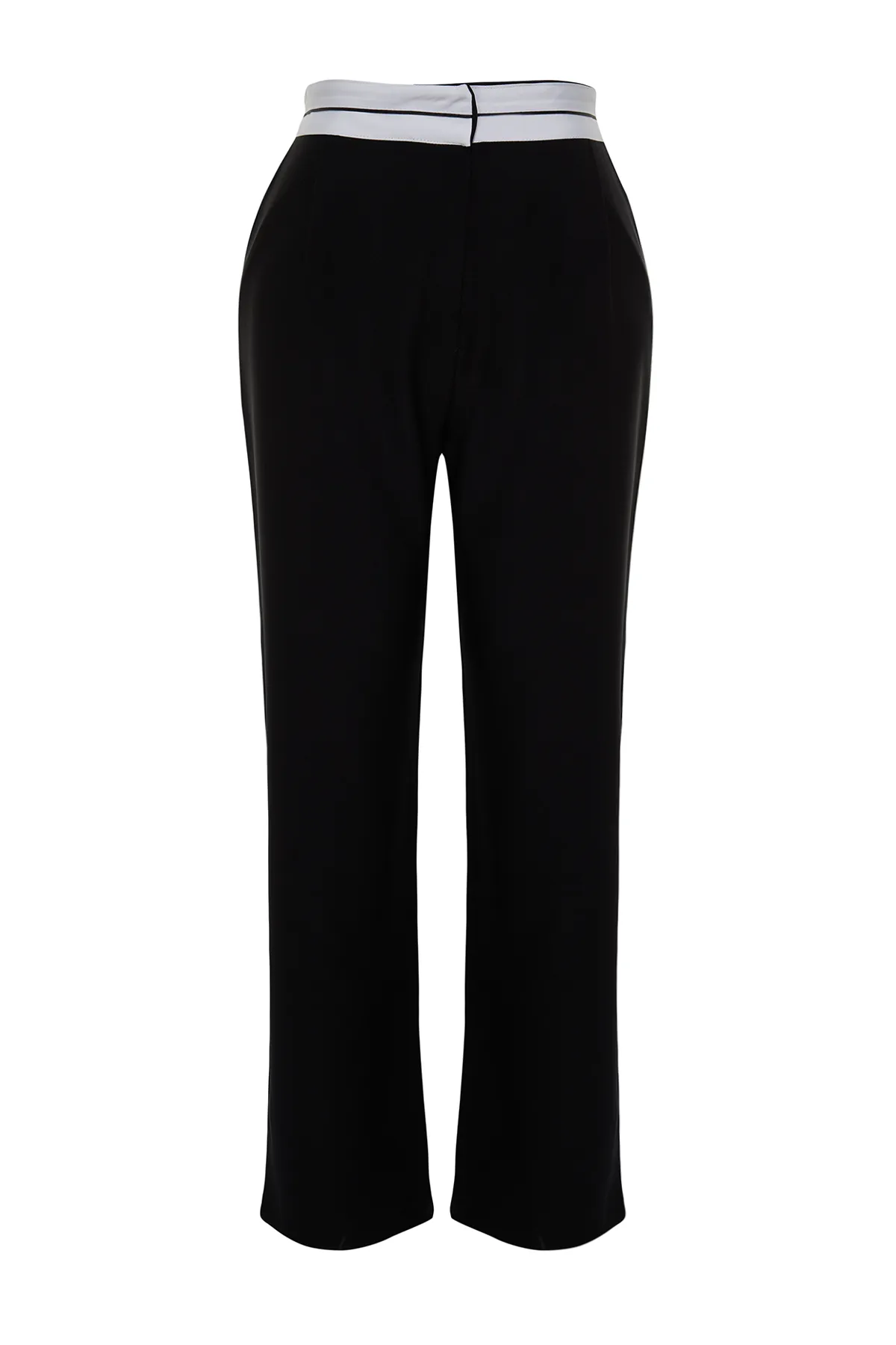 Trendyol Curve  Schwarze gewebte Finike-Hose in Übergröße mit normaler Taille TBBAW24AR00031
