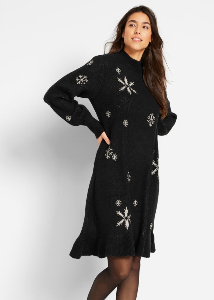 Strickkleid mit Schneeflocken