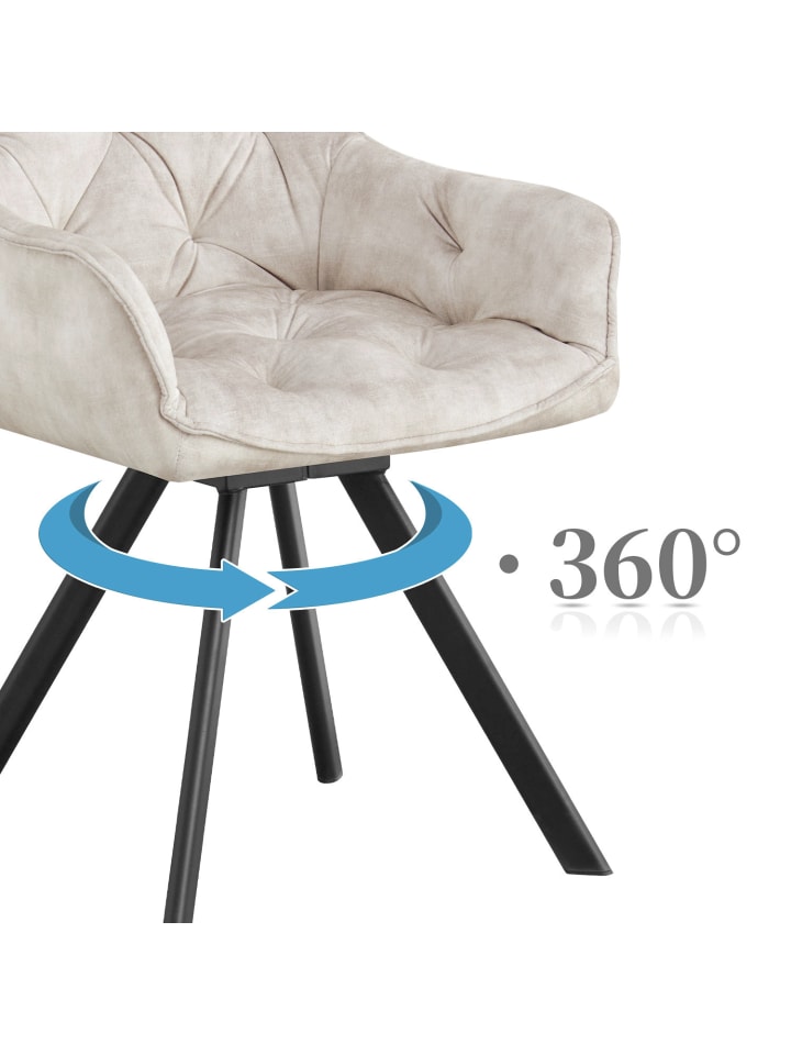 B&D Home 2er-Set: Drehstuhl DIETER in Grau - (B)56 x (H)84 x (T)61 cm günstig kaufen onesize