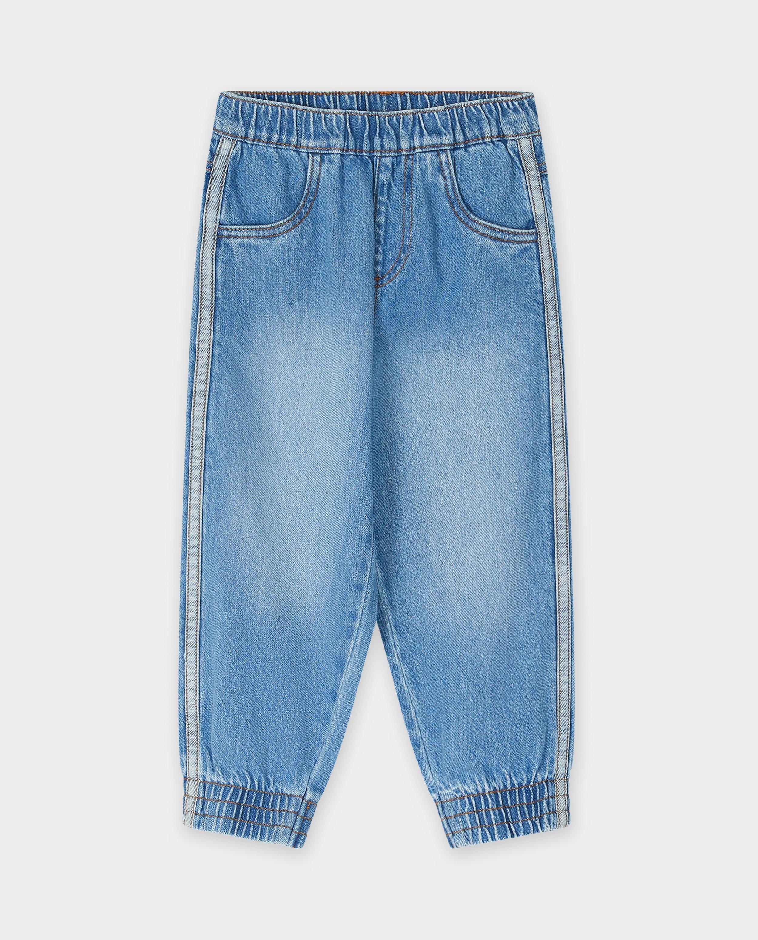 Blugi Kidz Nation cu garnitură, croială baggy, albastru deschis