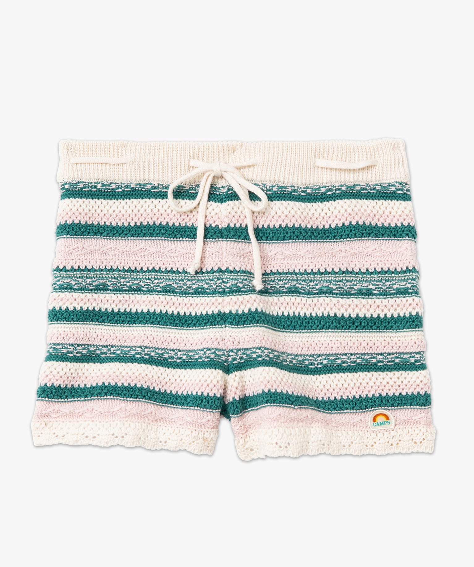 Short en maille crochetée rayée femme - Camps United ecru | GEMO