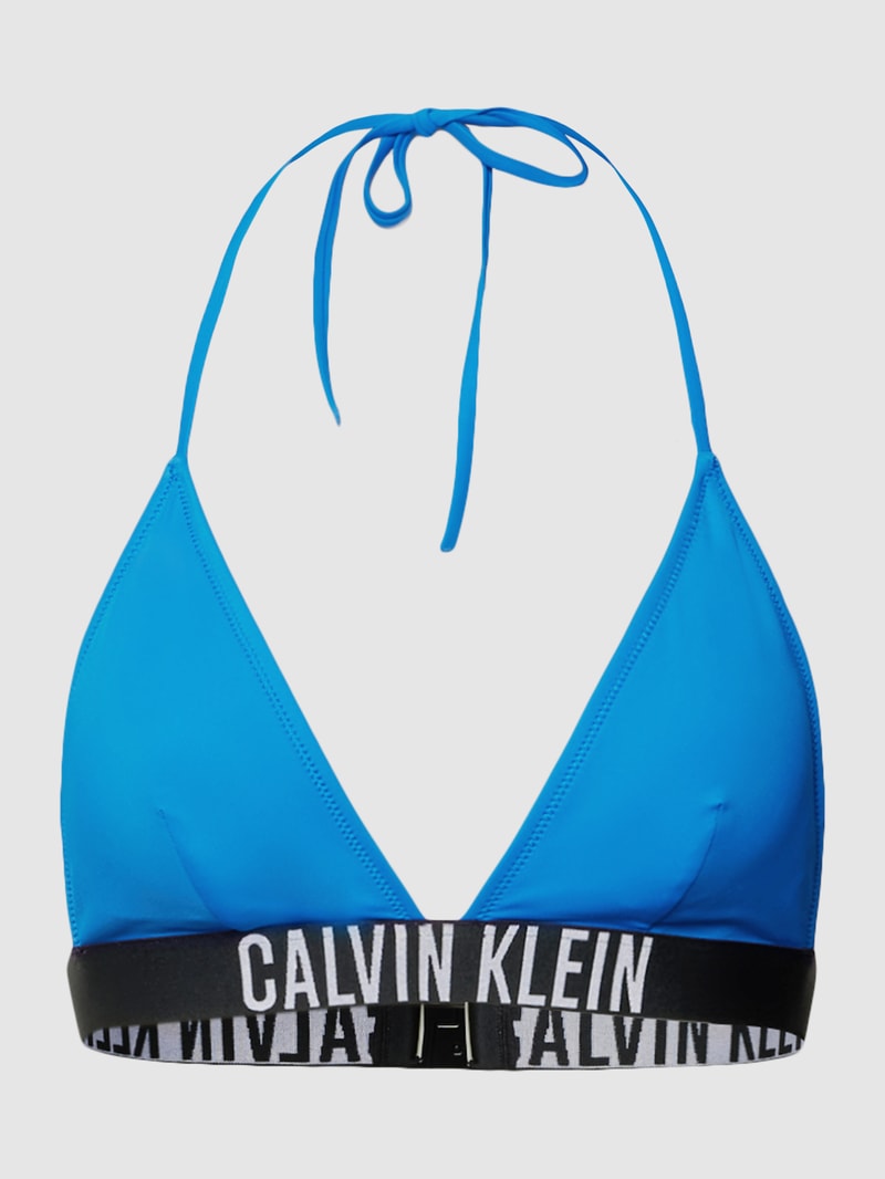 Bikini-Oberteil mit elastischem Logo-Bund in royalblau