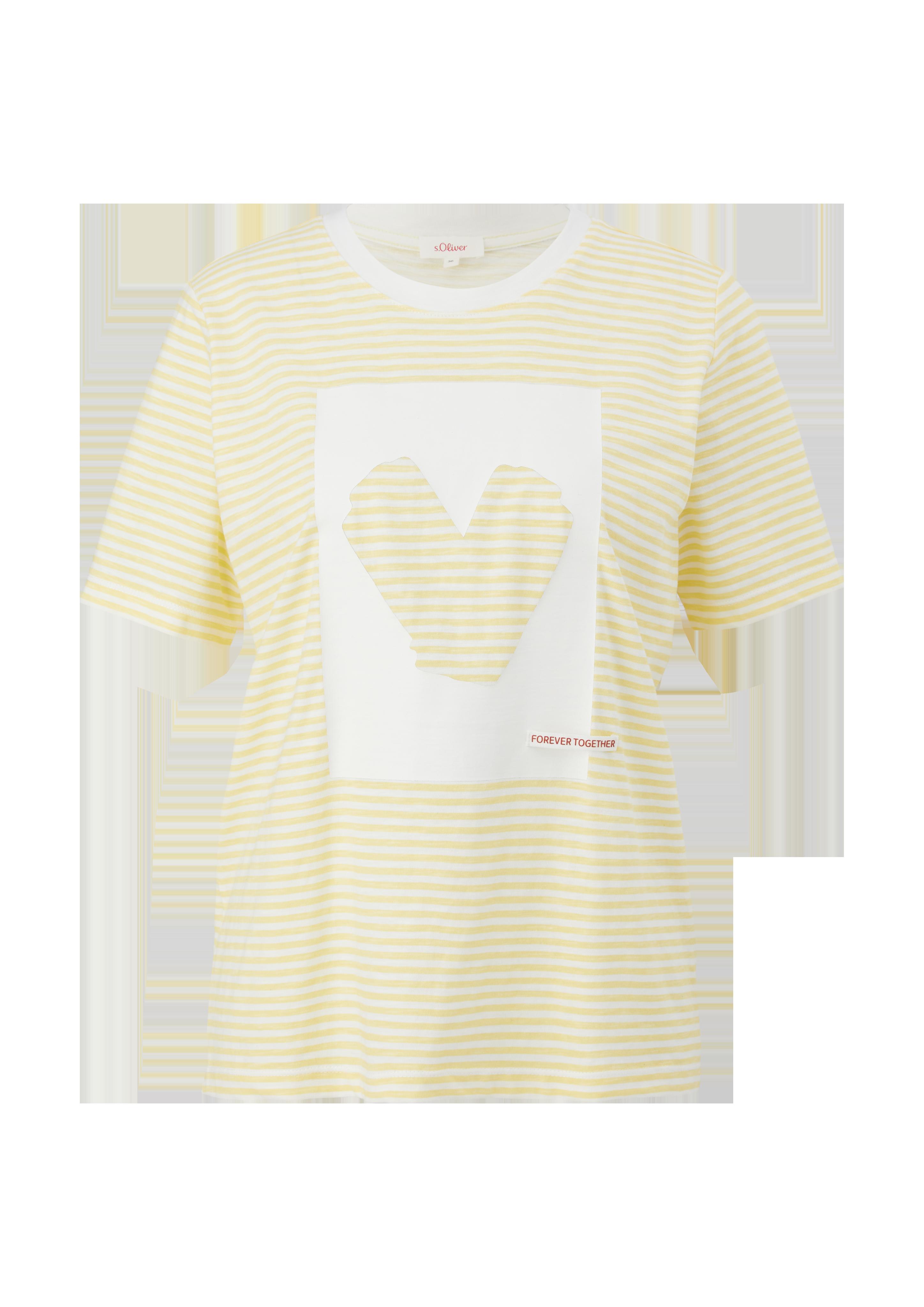 Streifenshirt mit Frontprint  2130082-11G6