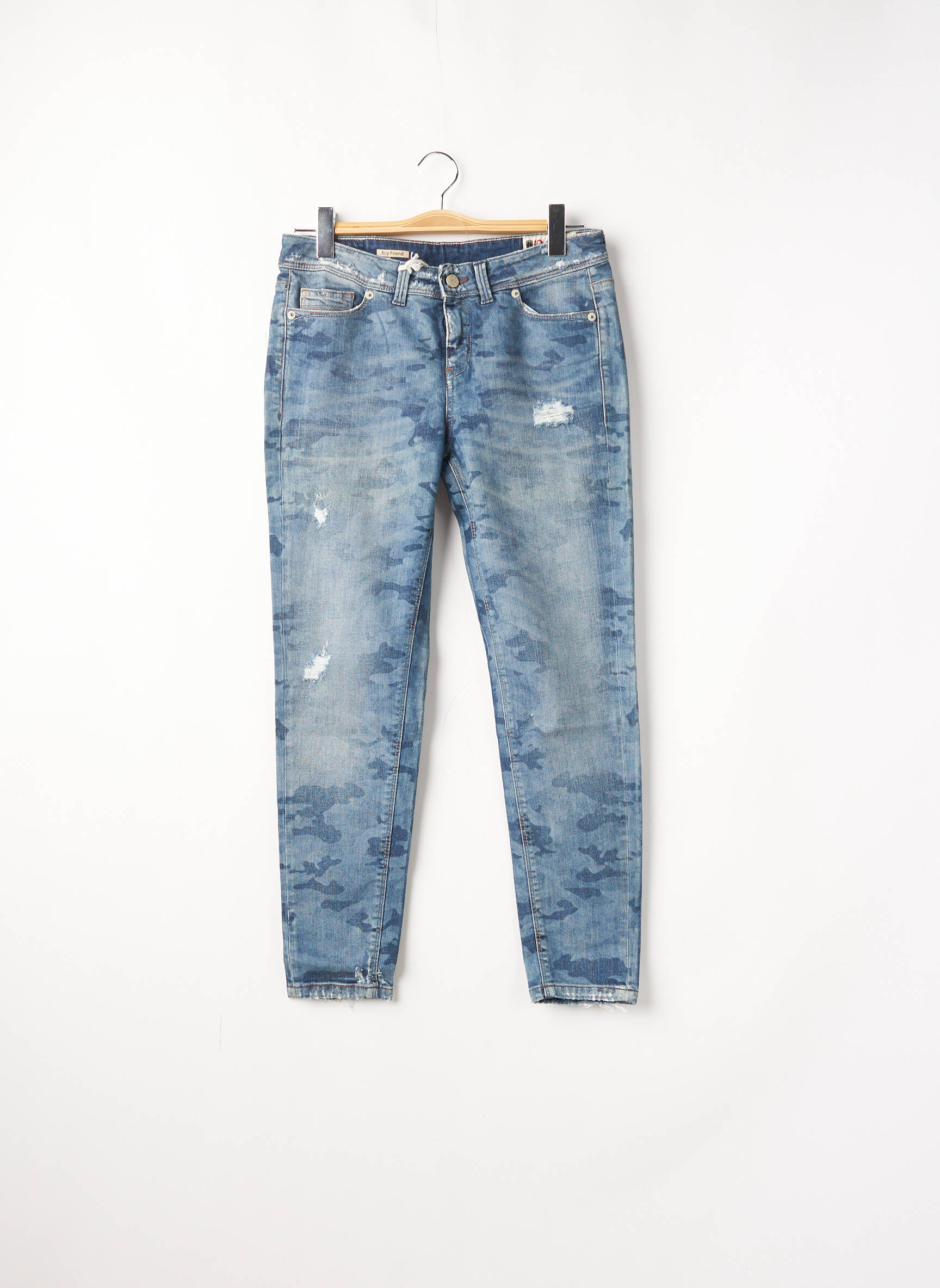 Idenim Jeans Boyfriend Femme couleur bleu