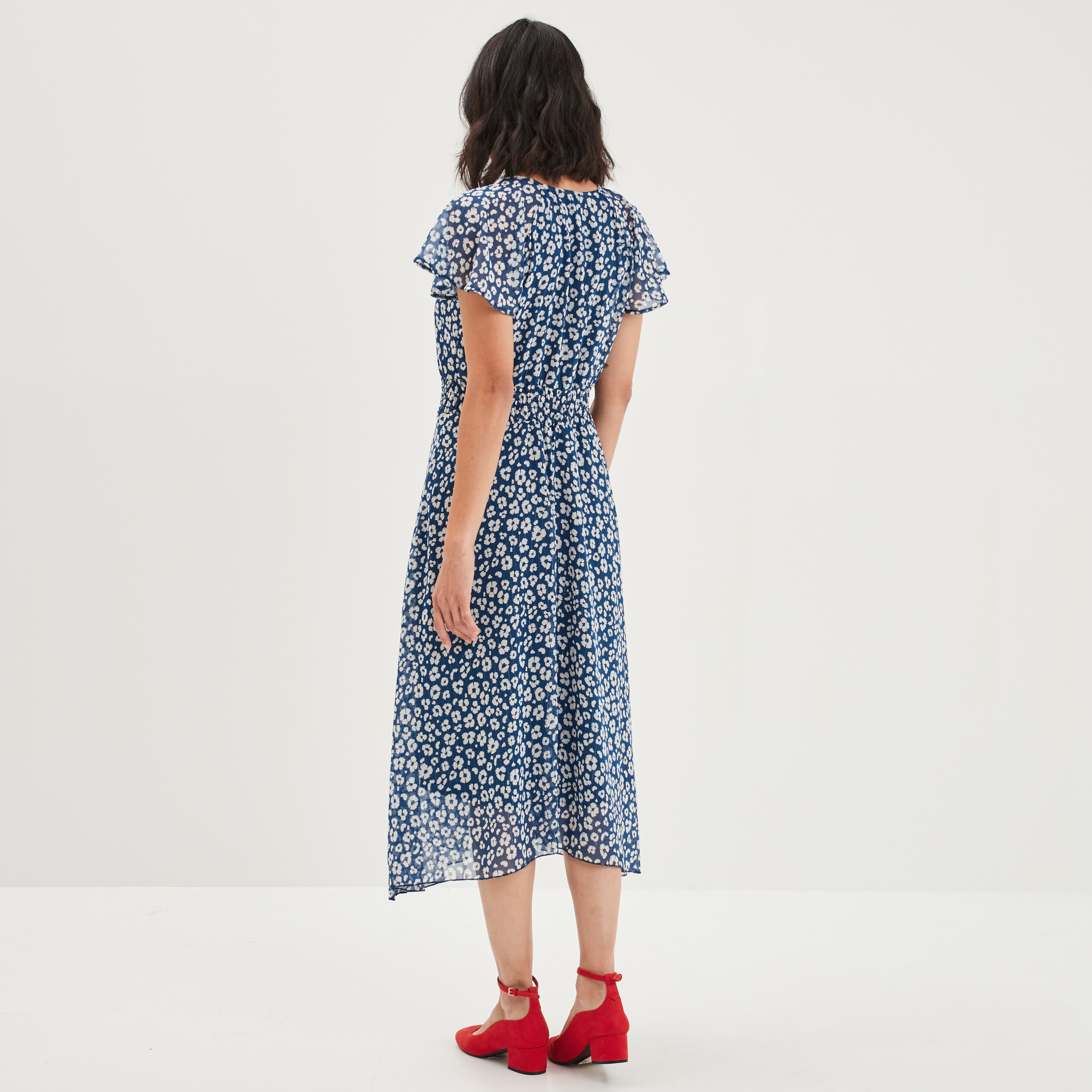 Robe midi droite bleu canard femme | La Halle