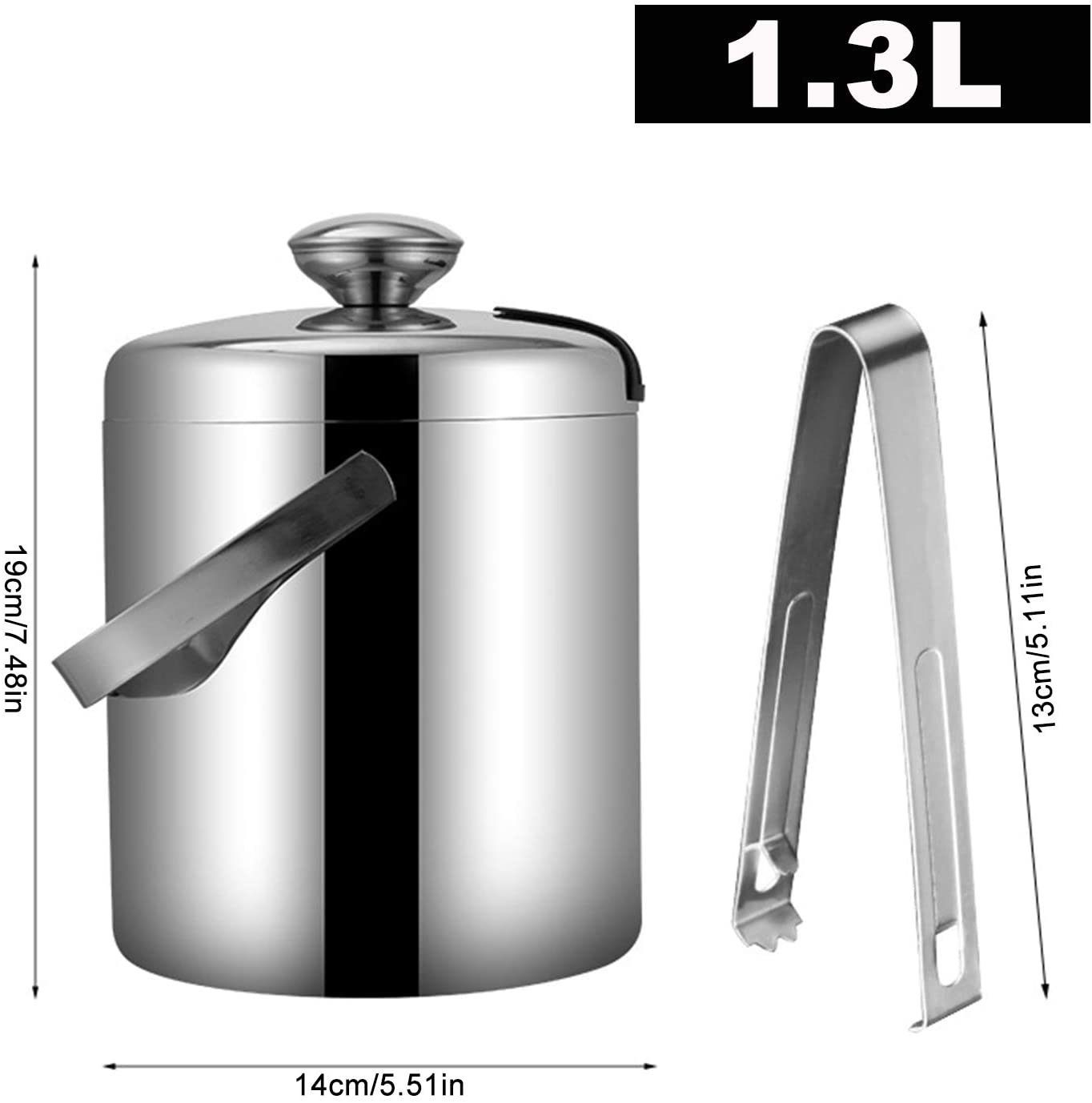 Zeaicos Eiseimer Eisbehälter, Eiswürfelschale mit Deckel und Eiszange