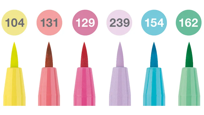 FABER-CASTELL Tuschestift Pitt Artist Pen B Pastel 6er Set