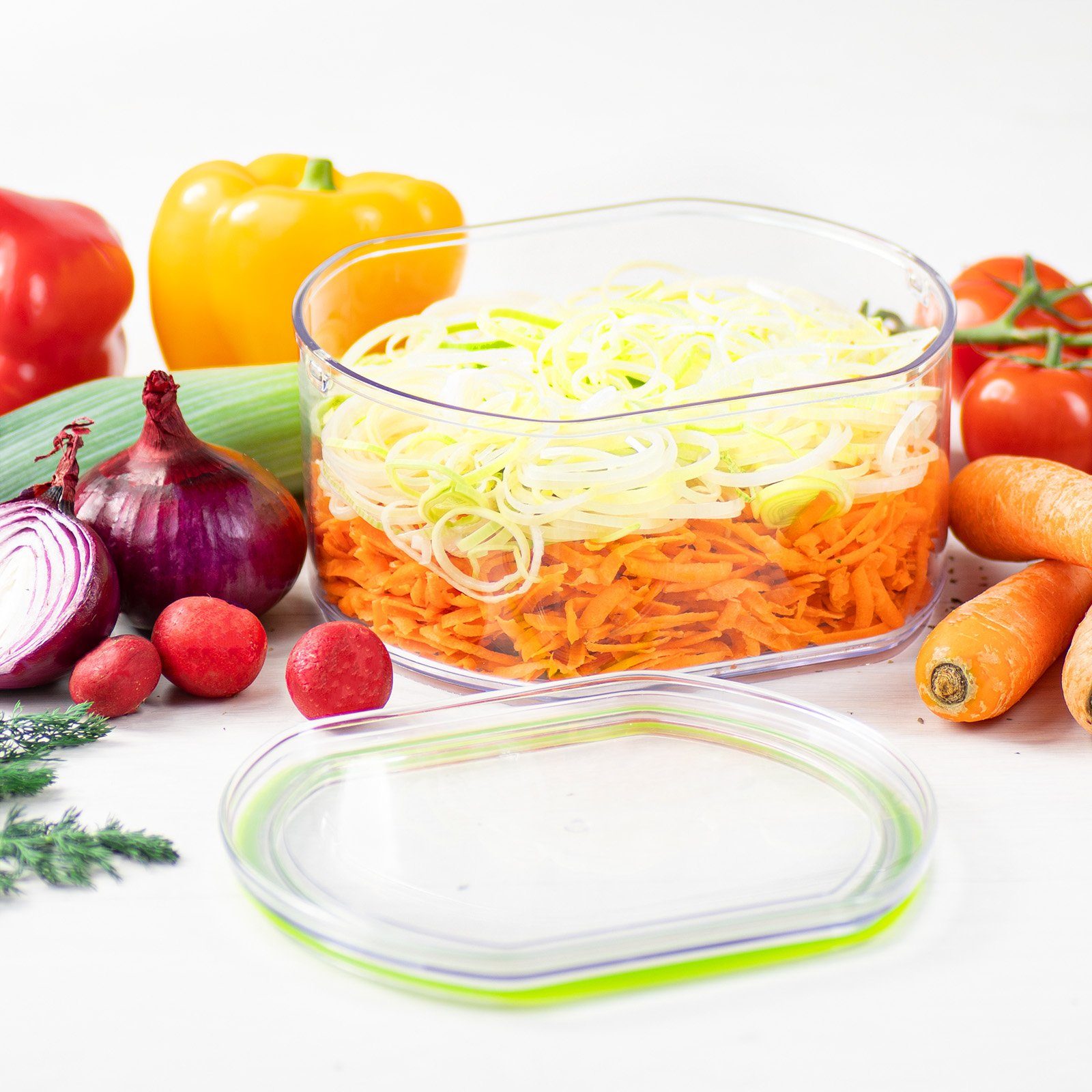 Genius Gemüseschneider Nicer Dicer Pegasus manueller Food Processor Set 16-tlg., PRAKTISCH, ARBEITSERLEICHTERUNG, G-NOX-QUALITÄT, OHNE STROMKABEL