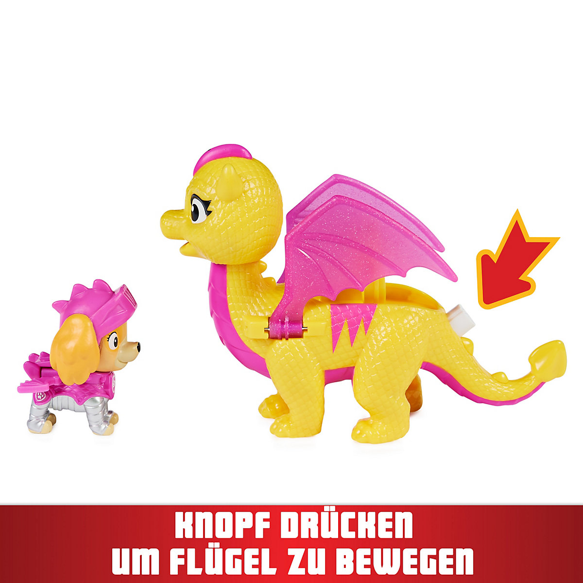 Paw Patrol, Rescue Knights Skye und Dragon Scorch Actionfiguren-Set, Spielzeug geeignet für Kinder ab 3 Jahren