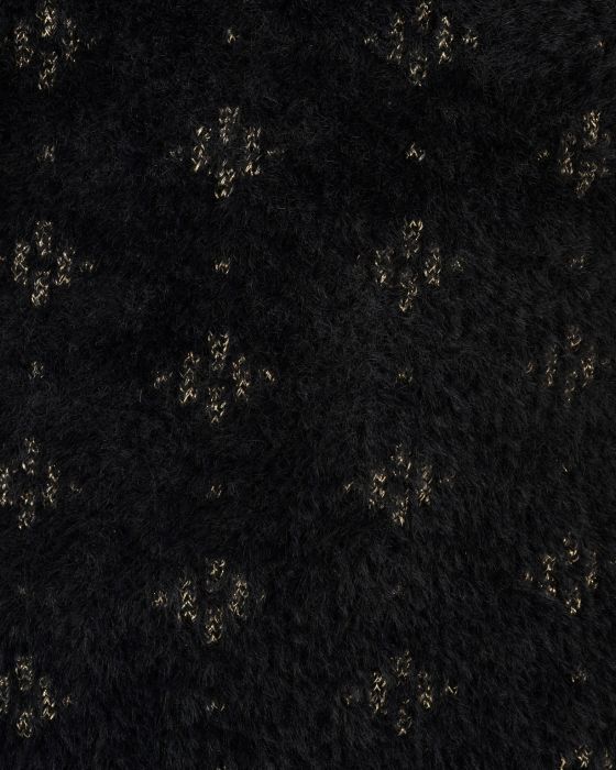 Pull jacquard en maille poilue