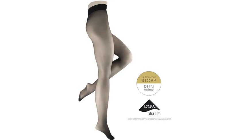 WILOX Damen Strumpfhose Resistant 20 DEN black