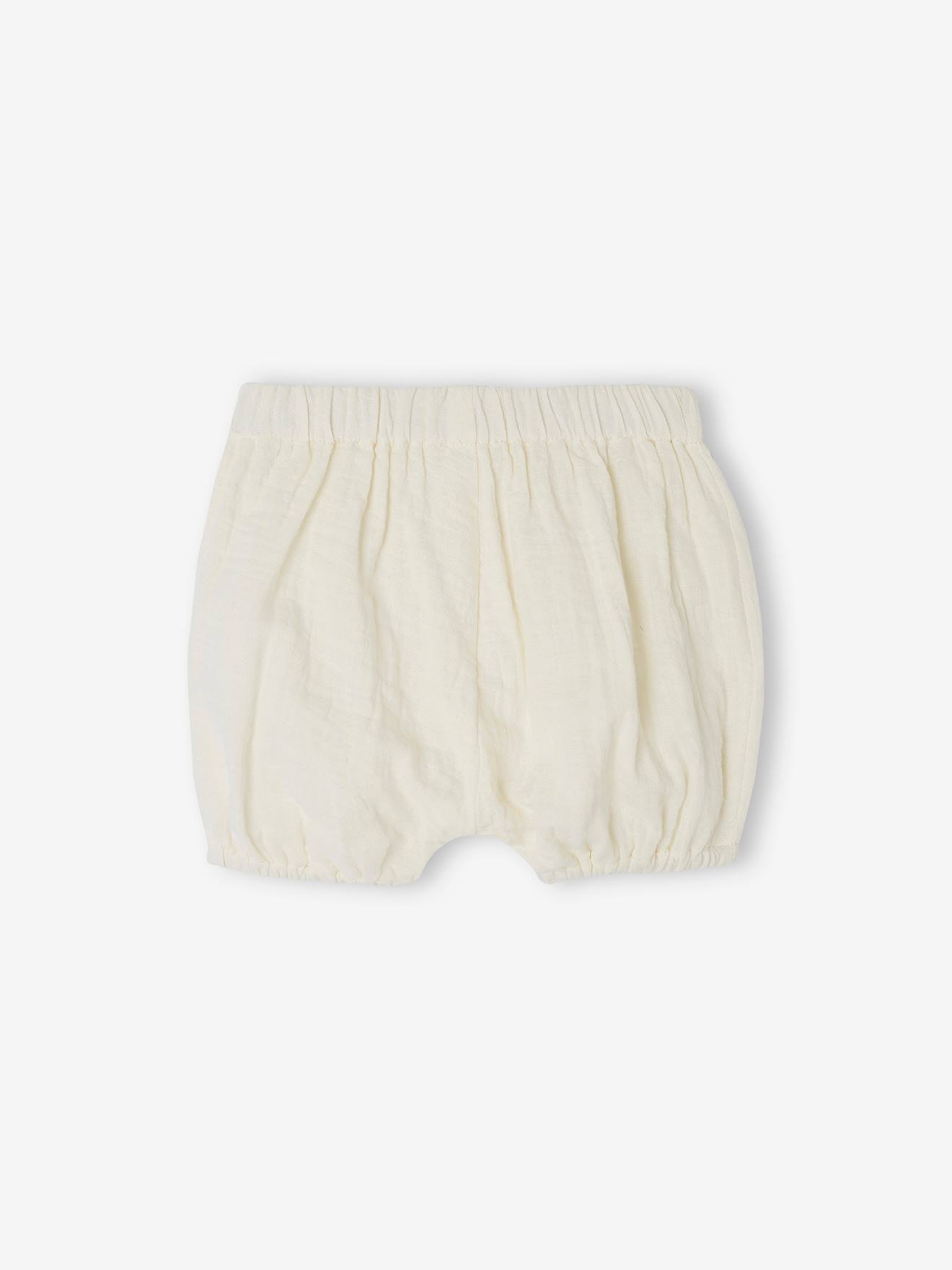 Vertbaudet 2er-Pack Baby Shorts aus Musselin - wollweiß