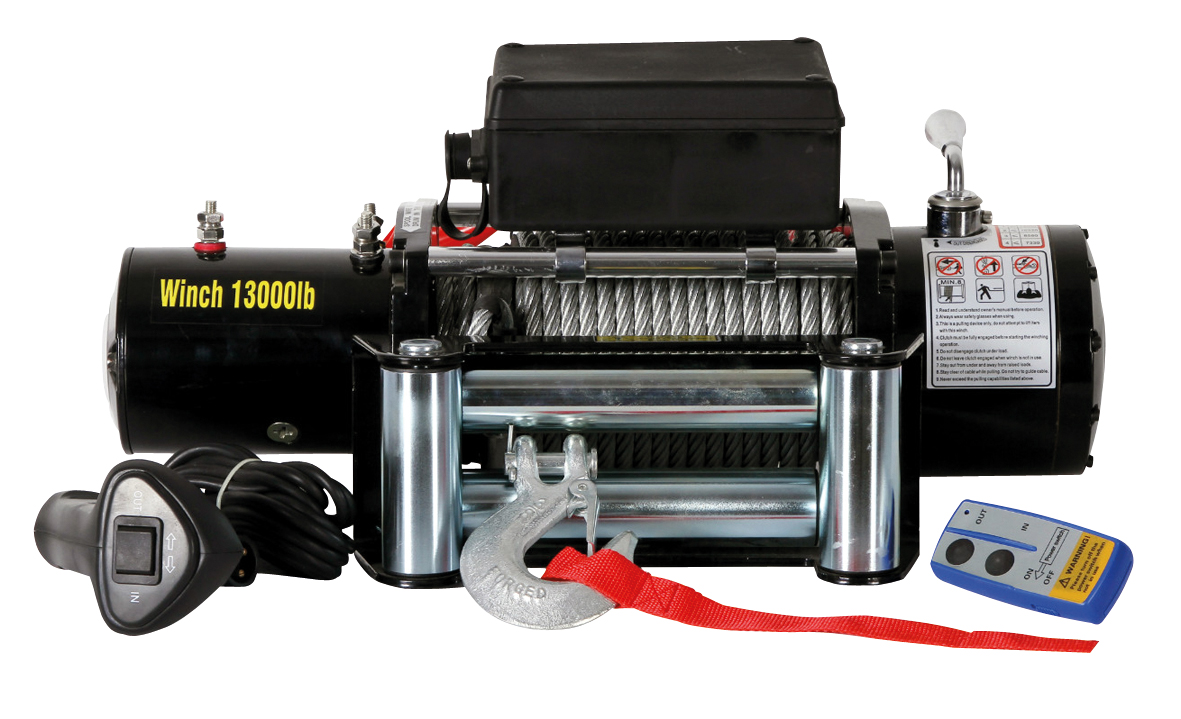 Berger & Schröter Profi-Seilwinde 12 V, 5900/11800 kg mit Stahlseil