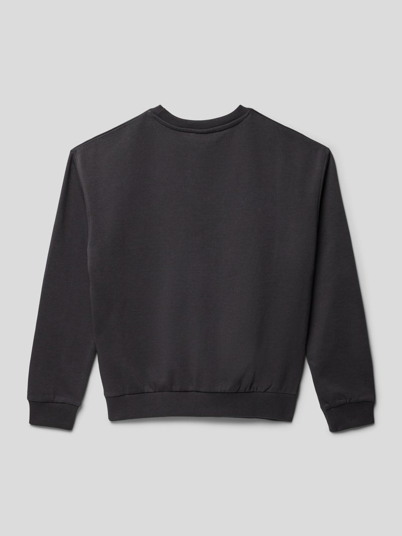 Sweatshirt mit Label-Print Modell 'Saliotto' in schwarz