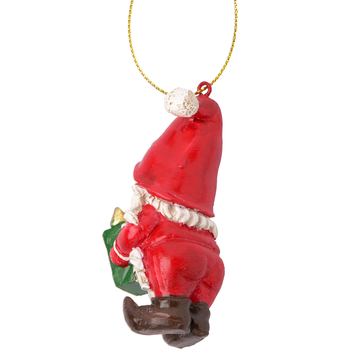 Dekofigur Weihnachtsmann mit Aufhängeschlaufe rot / weiss / grün