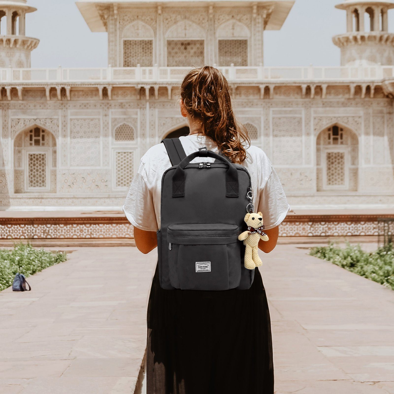TAN.TOMI Schulrucksack Rucksack Mädchen Jungen & Kinder Damen Herren Schulrucksack, mit laptopfach für 15 Zoll Notebook, wasserdichte Schultasche