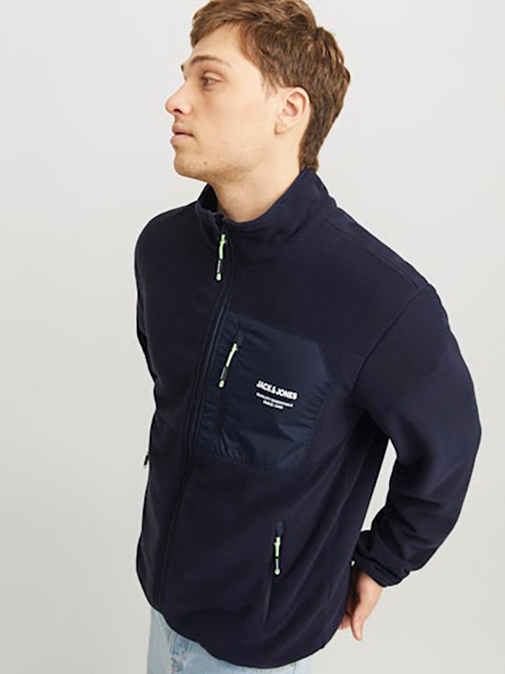 Jack & Jones Fleecejacke in Dunkelblau günstig kaufen
