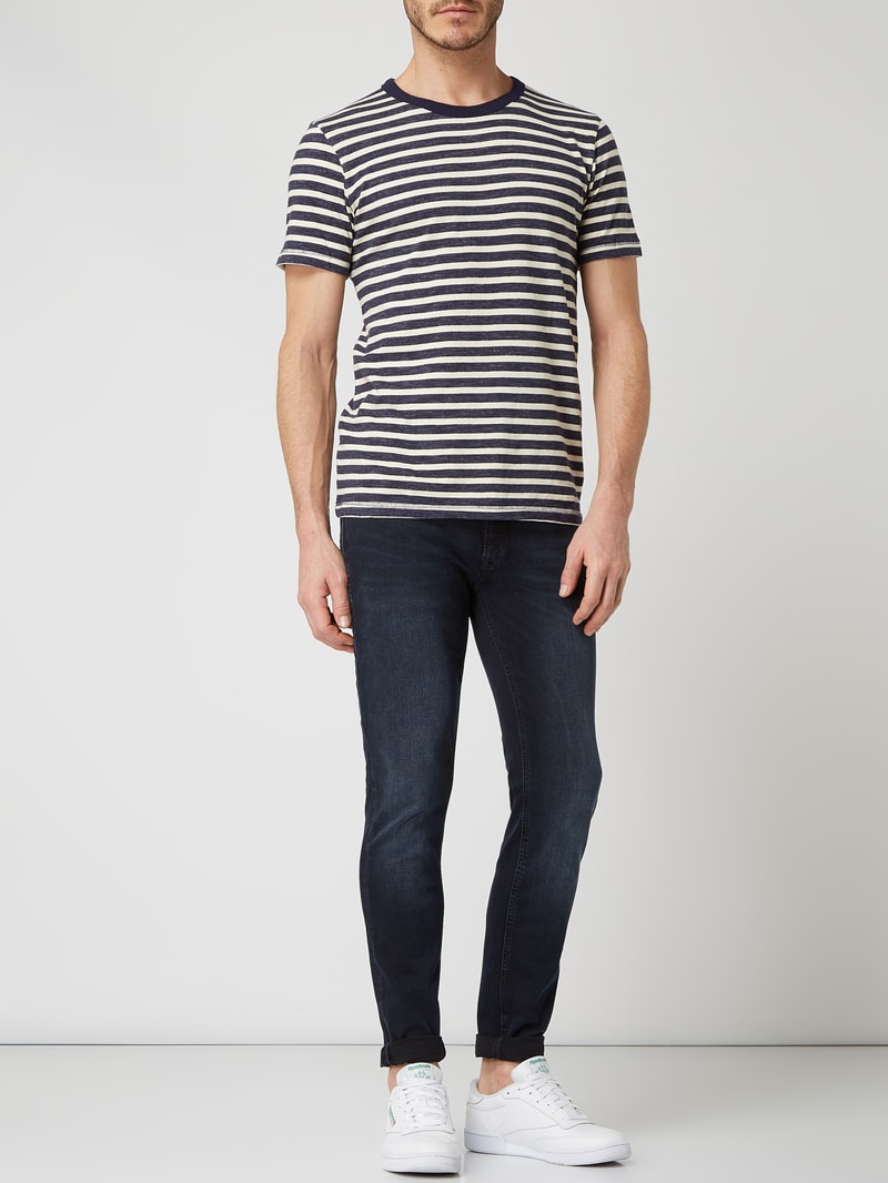 Skinny Fit Jeans mit Stretch-Anteil Modell 'Liam' in dunkelblau